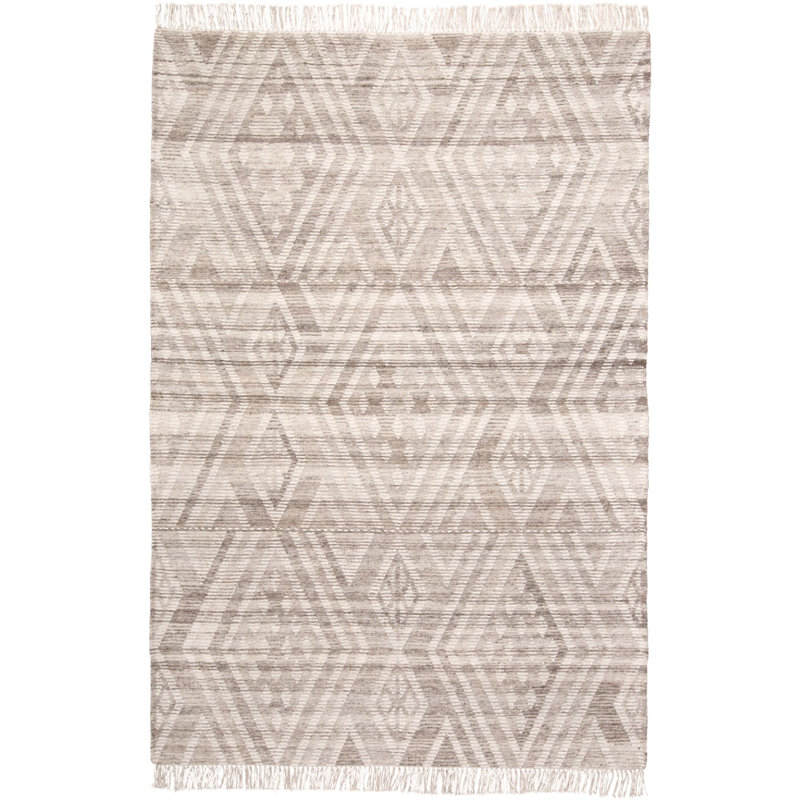 Kurtis Handwoven Flatweave Wool/Cotton Gray Area Rug AllModern